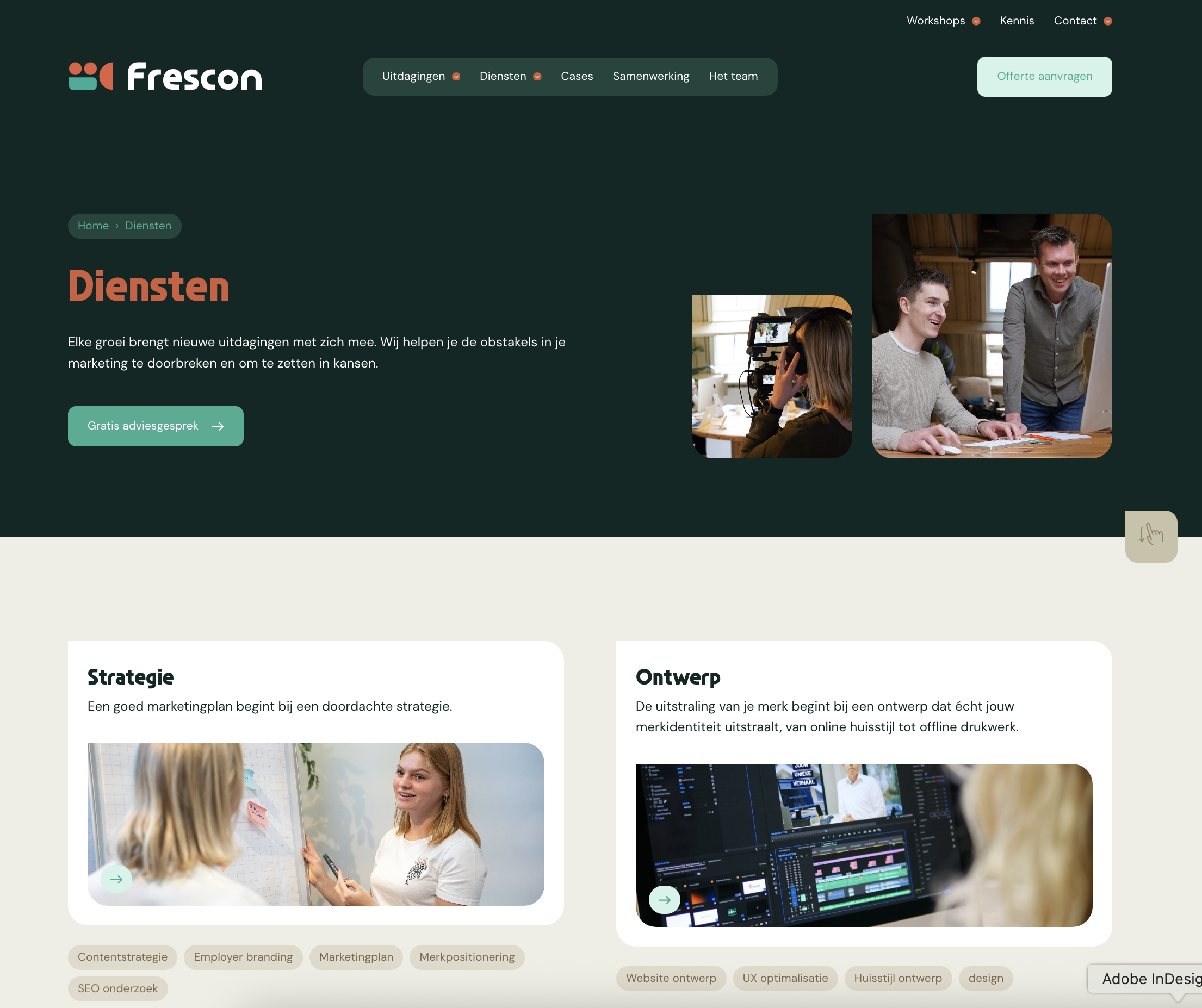 Afbeelding website Frescon